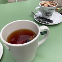 Rooibos and oat milk cappuccino at Kafe Botanika in San Sebastian