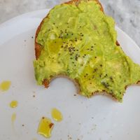 Guacamole on toast at Kafe Botanika in San Sebastian