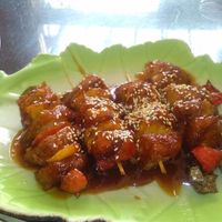 Very convincing mock pork skewers at Lien Hoa in Da Nang