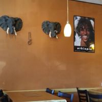 Ethiopia & beautiful elephant carvings at Fasika in Fresno