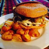 Huge burger  at Flor de Loto in Cali