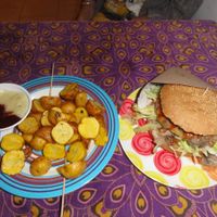 Huge burger at Flor de Loto in Cali