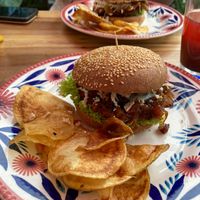 One of the hamburgers at Flor de Loto in Cali