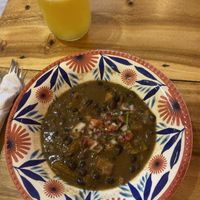 Sopa mexicana y juguito del día   at Flor de Loto in Cali