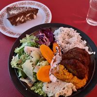 Buddha Bowl + Vegan Cake  at Babaghanoush in Pristina