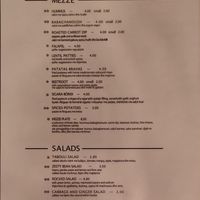 Menu first page at Babaghanoush in Pristina