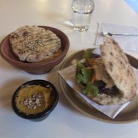 Buddha Burguer + Carrot dip   at Babaghanoush in Pristina