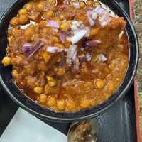 Vegan Samosa Chaat - made with yogurt and green chutney which has dairyy  at Prem Sweets and Restaurant in Brampton