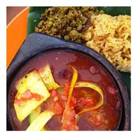 Beans and rice at Centeno Restaurante Vegetariano in Medellin