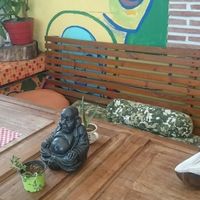 DIY decoration :) at Centeno Restaurante Vegetariano in Medellin