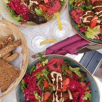 Vegan salad at Cafe Lila in Regensburg