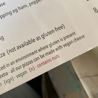 All of the pizzas can be made with vegan cheese at The Bird Cage in Malmesbury