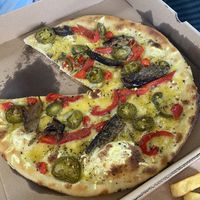 Garlic Oil based vegan pizza  at The Bird Cage in Malmesbury