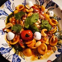 Vegan pasta dish at La Isleta de La Vina in Cadiz