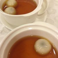Set menu for four: Glutinous rice ball filled with sesame paste in ginger soup (very tasty!) at Kung Tak Lam - Tsim Tsa Tsui in Kowloon