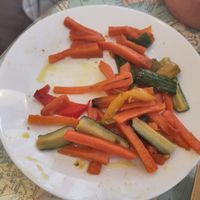 Yummy olive oil-fried vegetables at La Gastronomia Veg in Turin