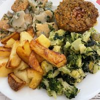Tempeh and quinoa cake  at La Gastronomia Veg in Turin