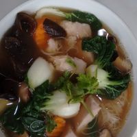 Yam been hoon soup at Nature's Harvest Cafe in Central Singapore