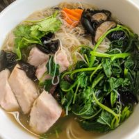 Yam Beehoon Noodle Soup at Nature's Harvest Cafe in Central Singapore