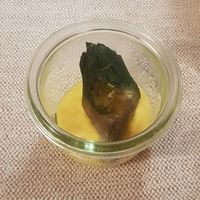 Artichoke and lemon mayonnaise at Al Tiglio Cucina Naturale in Moruzzo