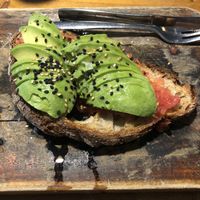 Avocado and tomato toast at Valentin in A Coruna