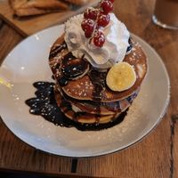 Banana and chocolate pancakes at Geh Veg in Berlin