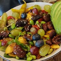 Avocado and grape salad at Geh Veg in Berlin
