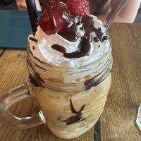 Peanut butter latte  at Geh Veg in Berlin