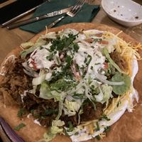 Langosch with gyros and salad  at Vegano in Gross-gerau