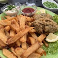 Vish and Chips (war leider nicht so mein Geschmack. Die Pommes waren aber richtig gut) at Vegano in Gross-gerau