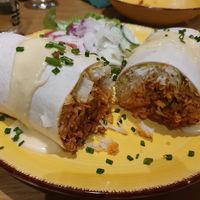 Burrito mit Chili Sin Carne und Reis at Vegano in Gross-gerau