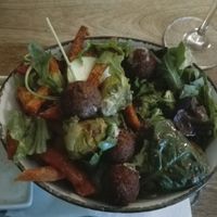 Falafel bowl (asked to get the sauces on the side) at Valladares in Berlin