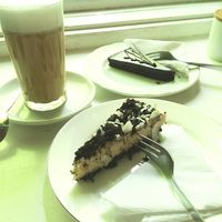 chocolat tarte and oreo cake at Cafe Freudberg in Berlin