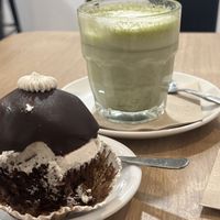 Hard shell chocolate cupcake - yum   at Bohemian Lane in Bilbao