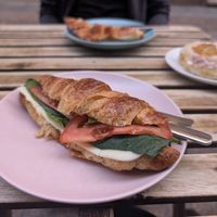 Breakfast croissant at Bohemian Lane in Bilbao