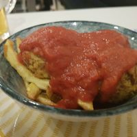 Homemade neatballs in tomato sauce at El Oju in Granada