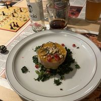 Pumpkin on potato tower.  at Cafe Averechts in Utrecht