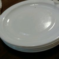 dirty dishes on table to use for appetizers. at Buddy's Pizzeria in Novi