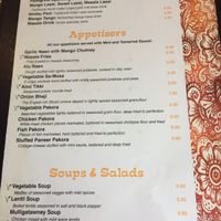Ghandi menu at Gandhi Indian Cuisine in Riverside