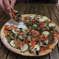 Vegan pizza at Naturally Fiordland in Te Anau