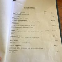 Menu at Naturally Fiordland in Te Anau