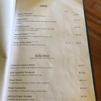 Menu at Naturally Fiordland in Te Anau