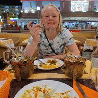 Happy costumer at Maharaja Palace Indian Tandoori Restaurant in Gran Canaria