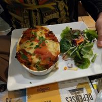 lasagna with leeks and cheese at Mezzaluna in Saint-laurent-blangy