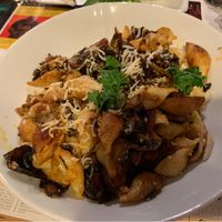 Mushroom pasta at Mezzaluna in Saint-laurent-blangy