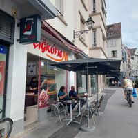 Outside at Cigköftem in Strasbourg