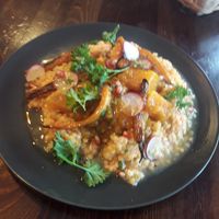 Dish if the day, lentils with caramelised carrots and pumpkin at Restauracja Ciasna in Torun