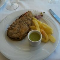 Cachopo de berenjena con azukis at Casa Chema in Oviedo