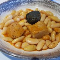 Vegan fabada (Spanish bean and cured meat stew) at Casa Chema in Oviedo