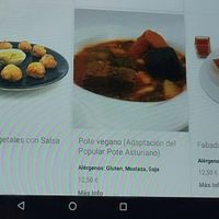 Detail of the menu (on a tablet). at Casa Chema in Oviedo